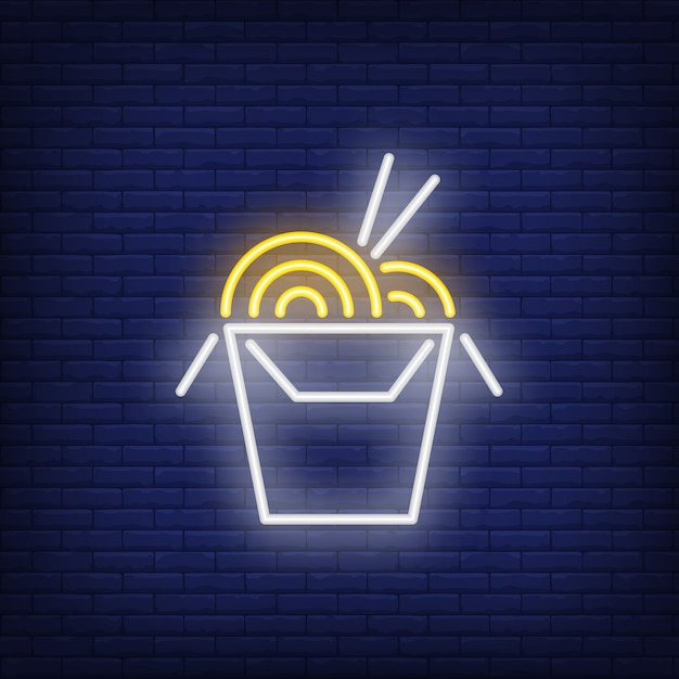 Neon icon of Chinese food