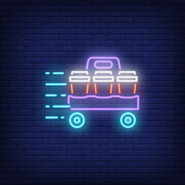 Neon icon of takeaway drinks