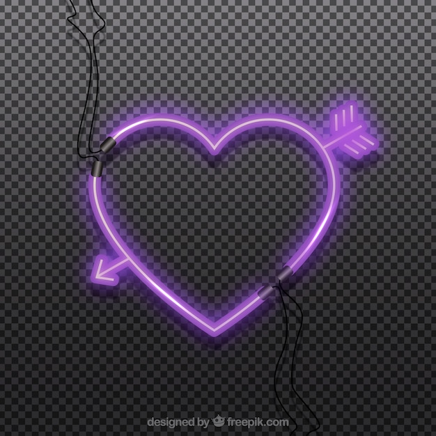 Neon isolated heart background