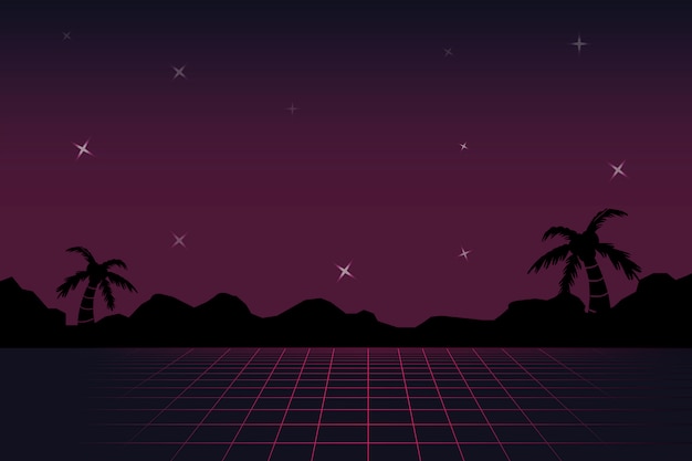 Free vector neon landscape background