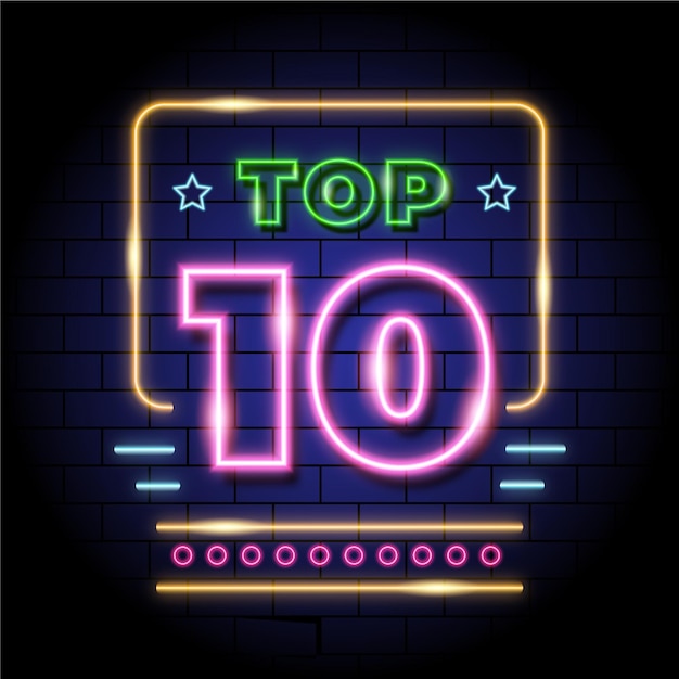 Free vector neon light top 10