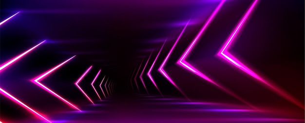 Free vector neon light tunnel perspective