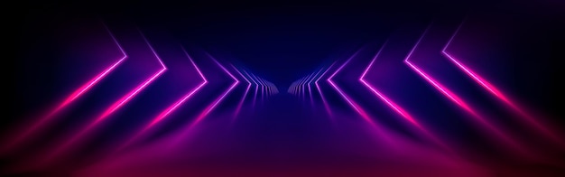 Free Vector neon light tunnel perspective