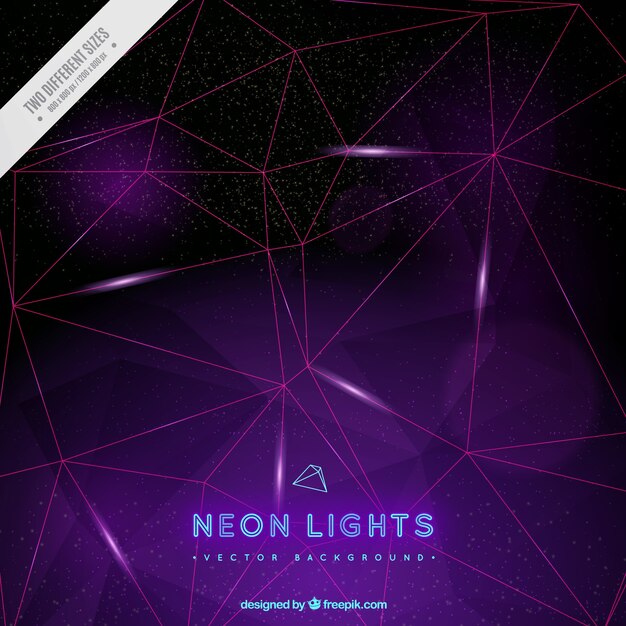 Neon lights background with geometric forms