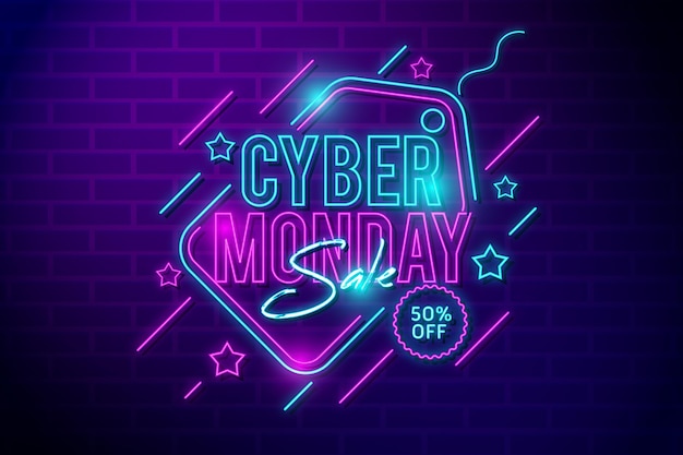 Neon lights cyber monday design