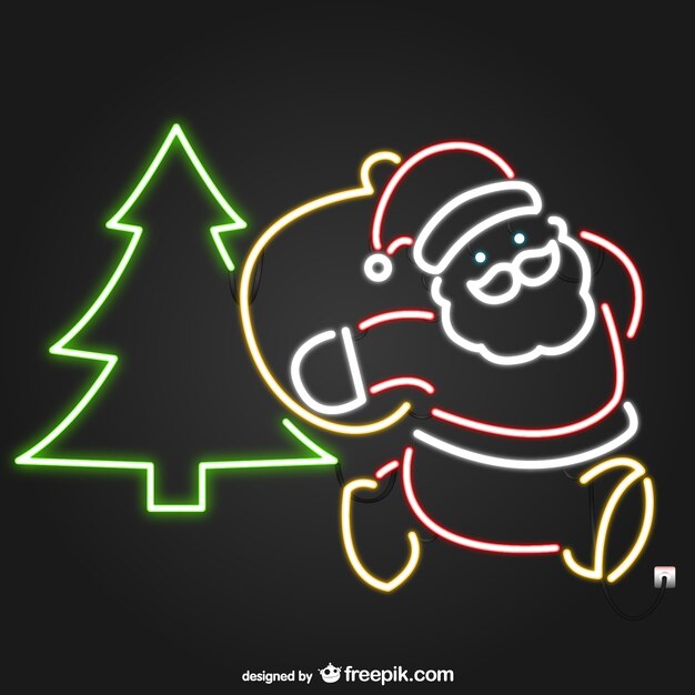 Neon lights Santa Claus