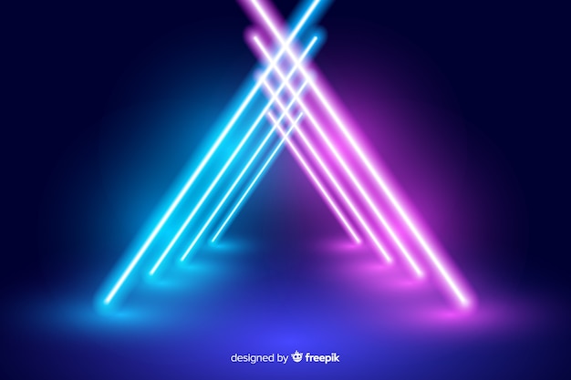 Free vector neon lights stage background