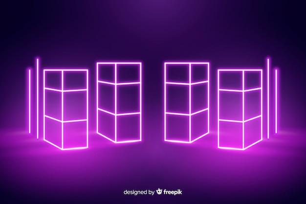 Free Vector neon lights stage background