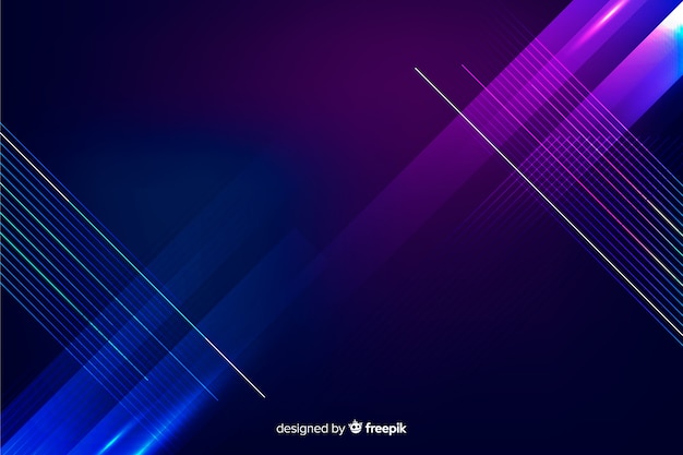 Neon lights technology geometric background