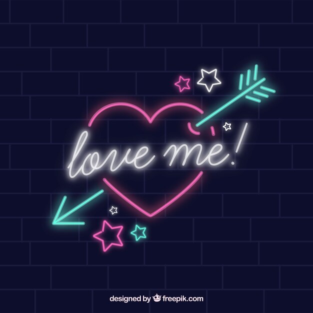 Neon lights valentine's day background