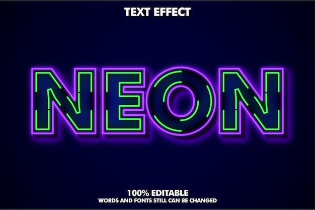 Neon line text efect