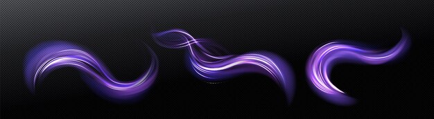 Neon magic swirl wind effect purple twirl light