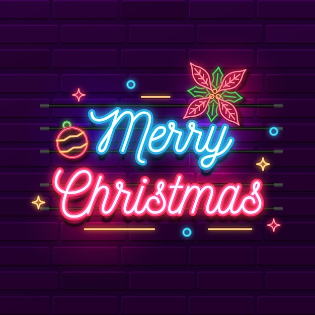 Neon merry christmas