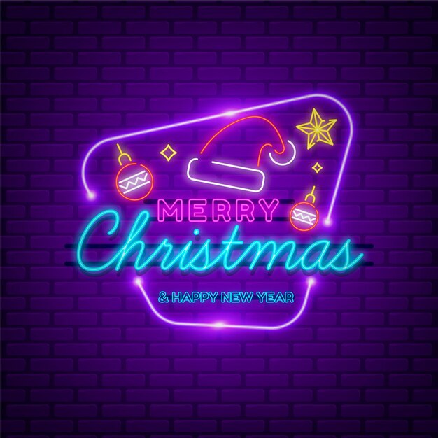 Neon merry christmas