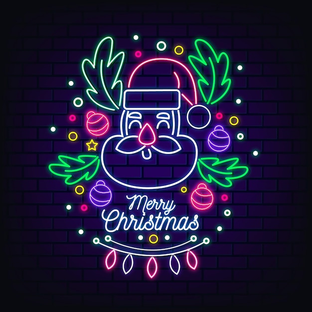 Neon merry christmas