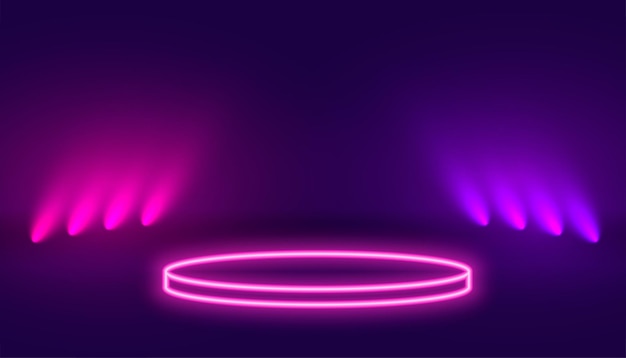 Free Vector neon podium platform with light effect background