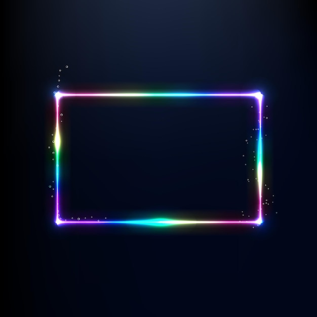 Free vector a neon rainbow rectangle is edged with sequins