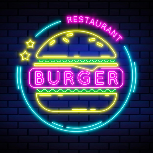 Neon restaurant sign