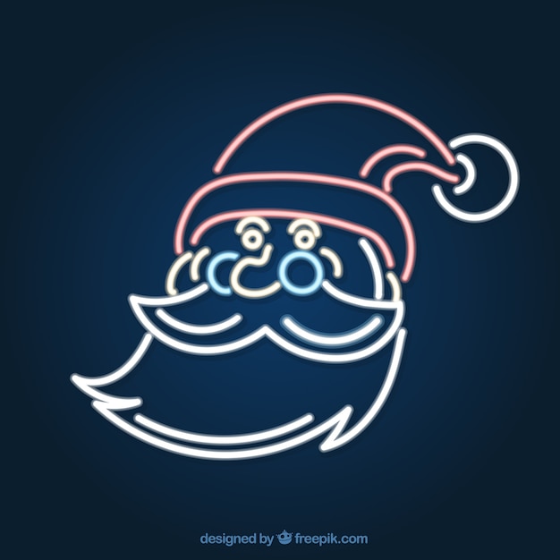 Free Vector neon santa claus