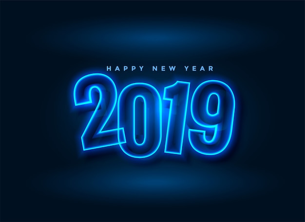 Neon style 2019 new year background