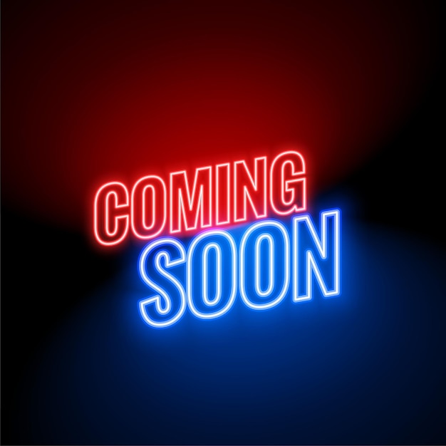 Free Vector neon style coming soon background