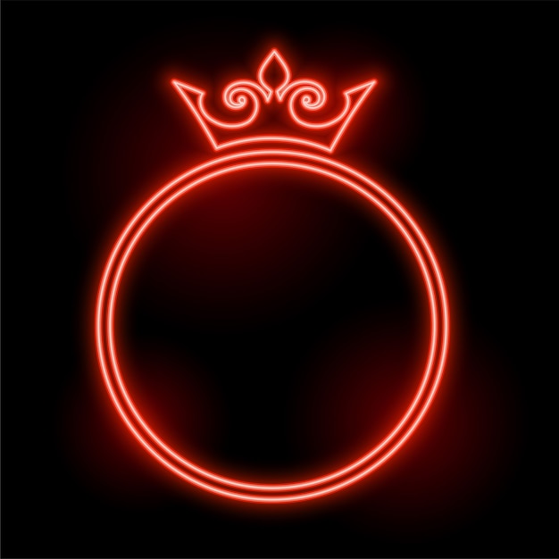 Neon style crown frame with text space design