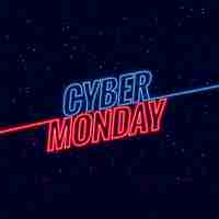 Free vector neon style cyber monday text design banner