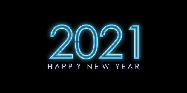 Neon style Happy New Year banner design