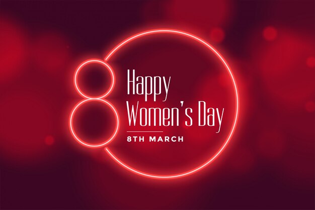 Neon style happy womens day background