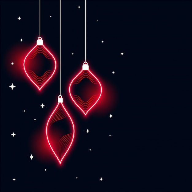 Free vector neon style merry christmas banner background