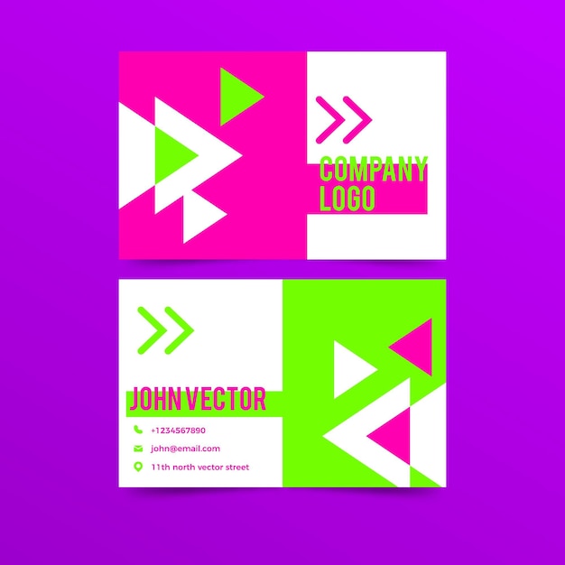 Neon template for business cards