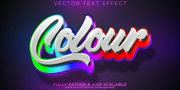 Free Vector neon text effect editable gamer and glowing text style