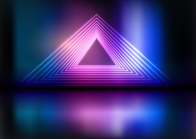 neon triangle background