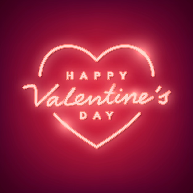 Neon valentine's day illustration