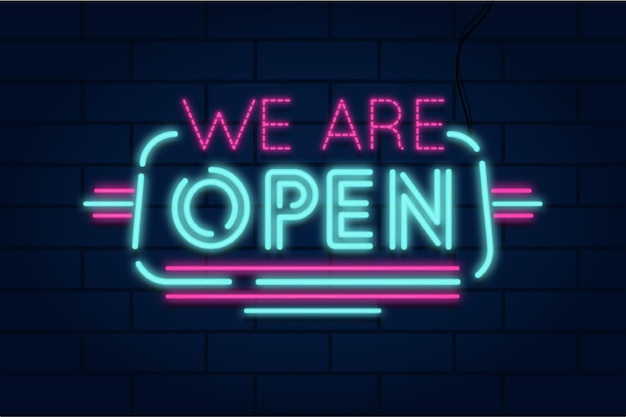 Neon we are open sign