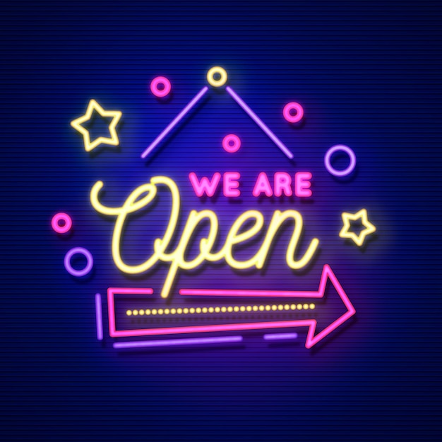 Neon we are open sign