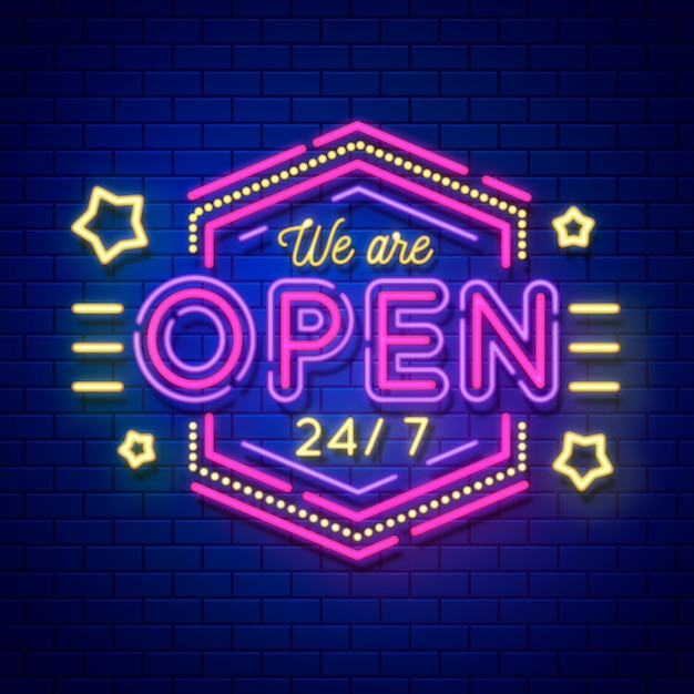 Neon we are open sign