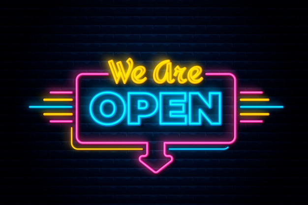 Neon we are open sign