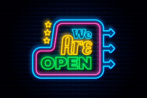 Neon we are open sign