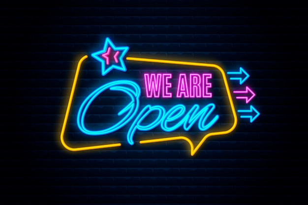 Neon we are open sign