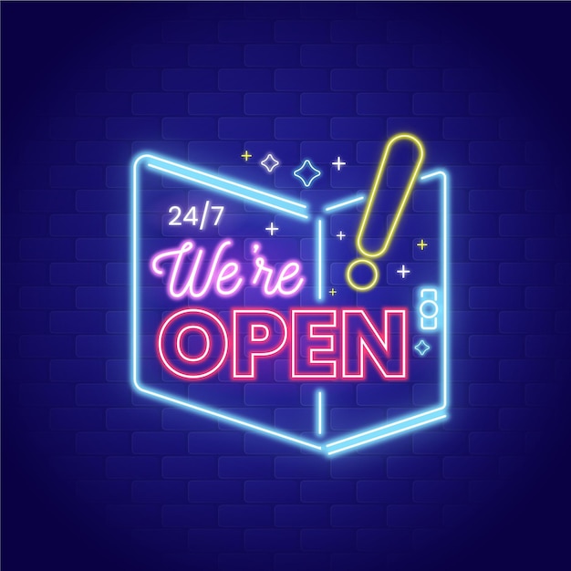 Neon we are open sign