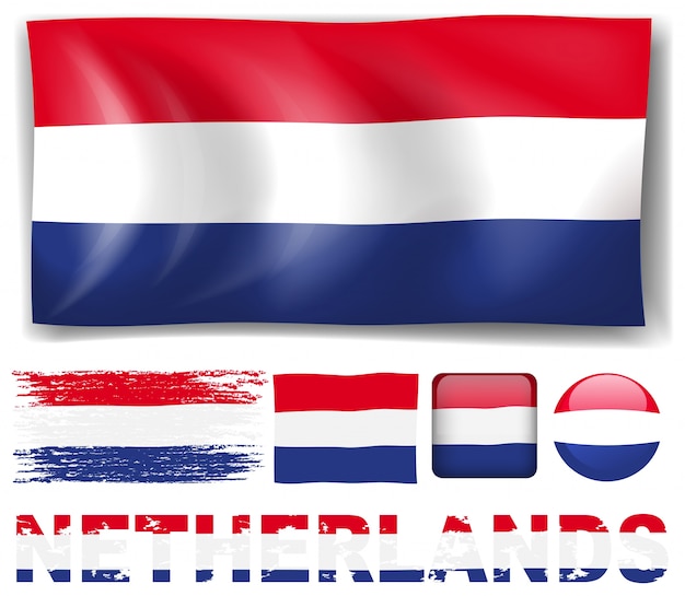 Free vector netherland flag in different designs illustration