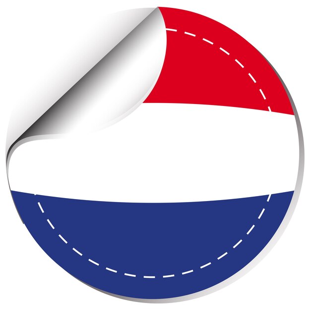 Netherlands flag on round sticker