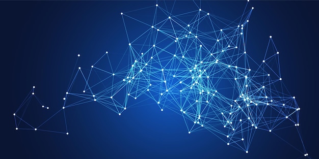 Free Vector network connections plexus banner design with connecting lines and dots