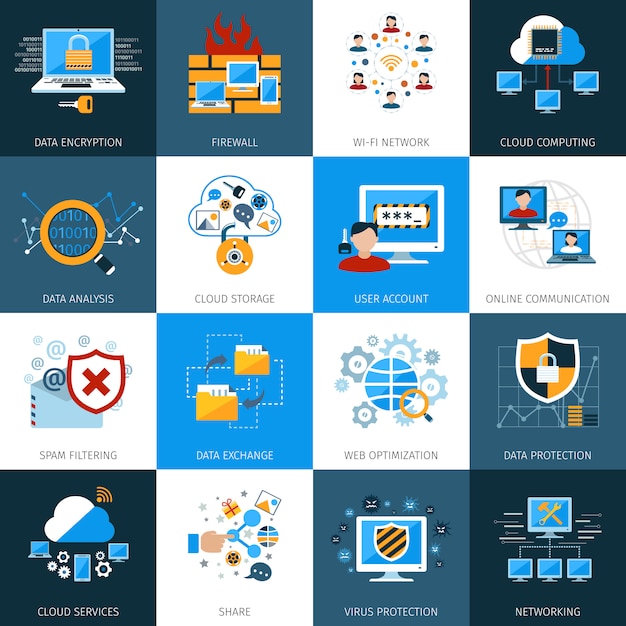 Network Security Icons Set