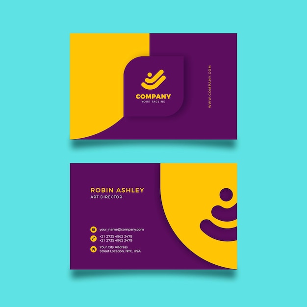 Neumorph abstract business card template