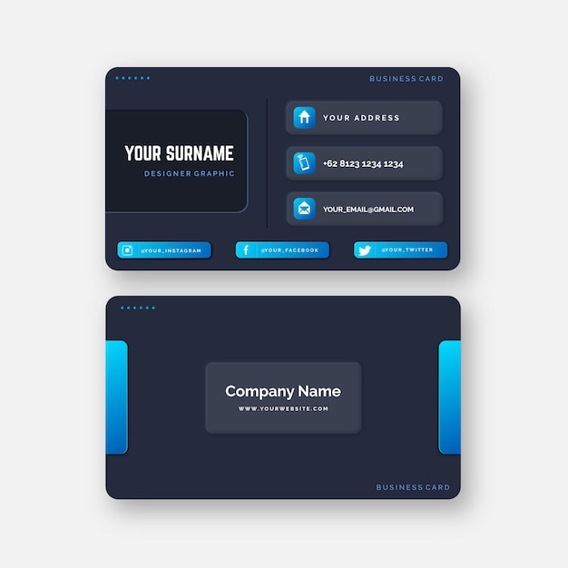 Free vector neumorph business card template