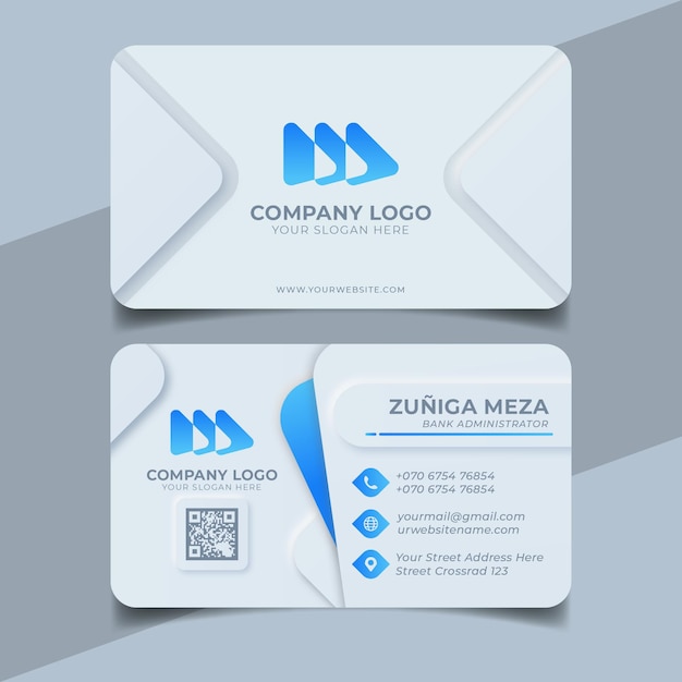 Neumorph business card template