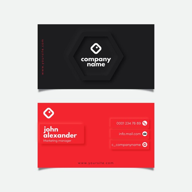 Neumorph business card template