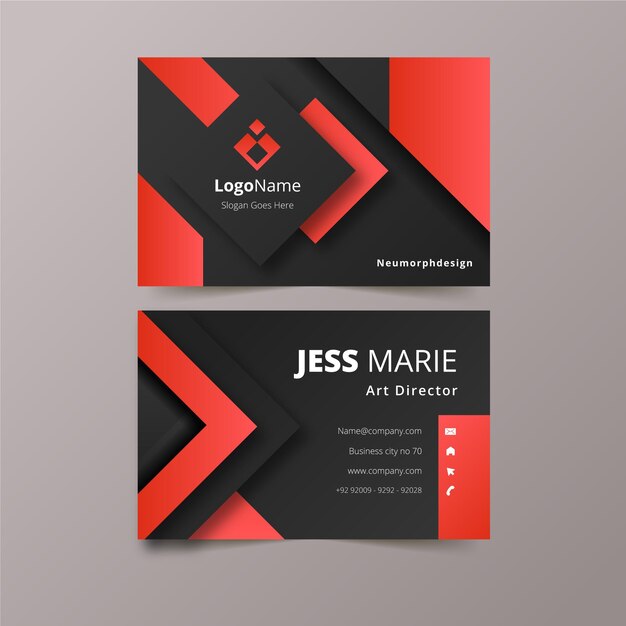 Neumorph business card template